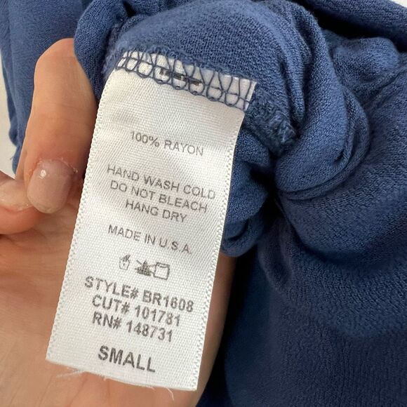 Seven Sisters Women’s Small Blue Sleeveless Pants Jumpsuit Tie Made in USA - Picture 7 of 11